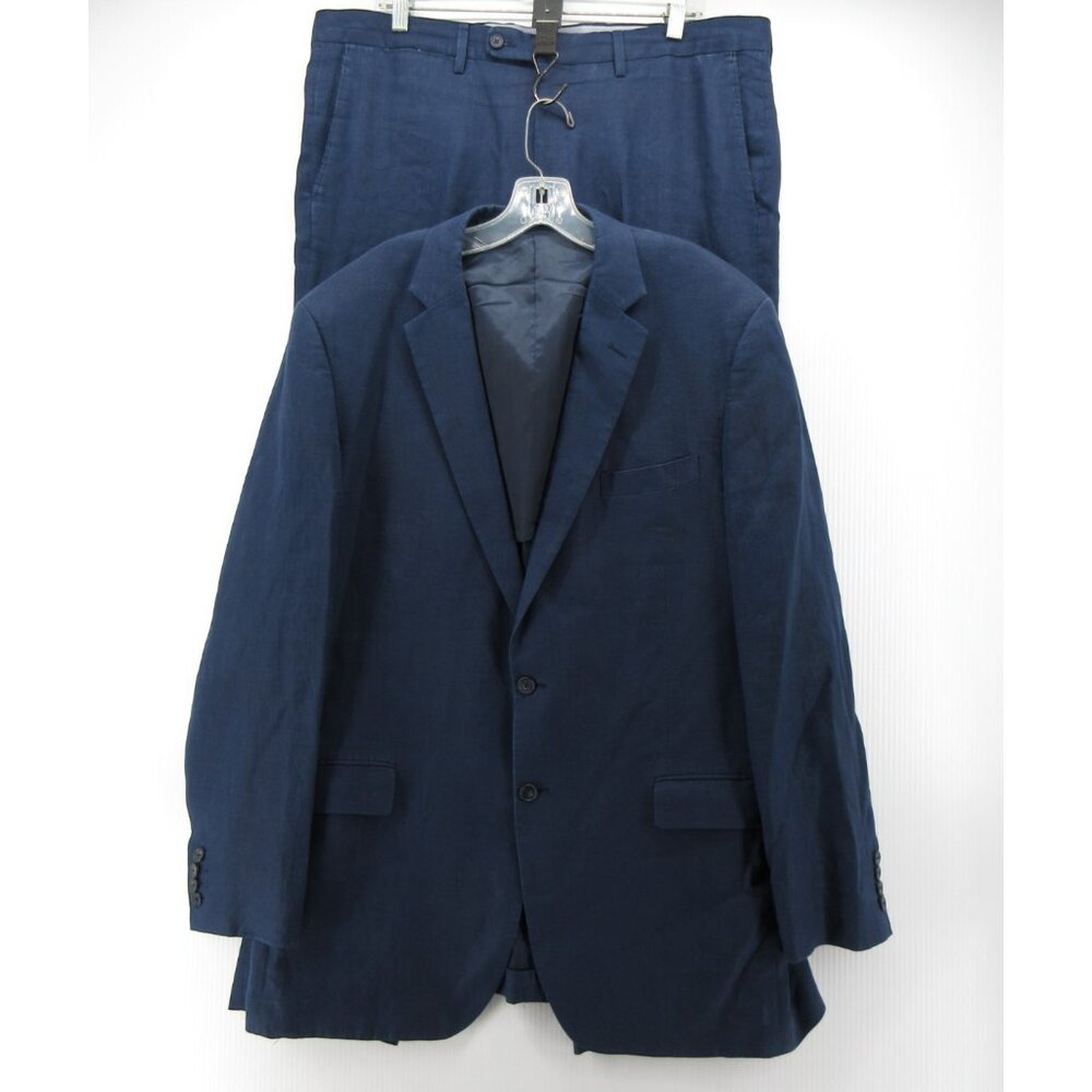 Frank Stella Suit 38 Long Linen 2 Piece Blazer Pants Busines Preppy *